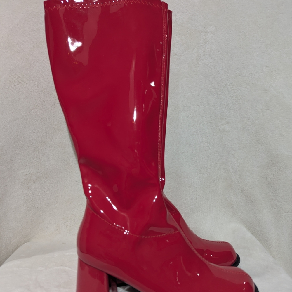Red Patent Leather Go-Go Boots